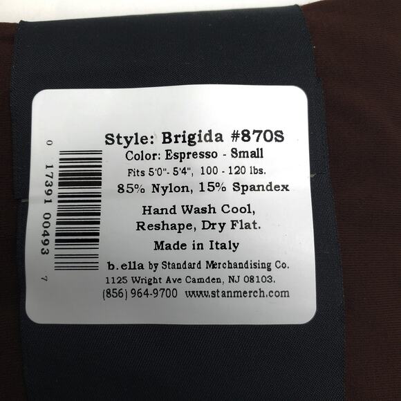 Microfiber Opaque Footless Tights Espresso SMALL B.ella Brigida Luxe Hosiery NWT - Picture 5 of 5